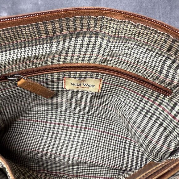 Wild West Los Angeles Women’s Distressed Leather Crossbody Bag Brown - Picture 13 of 15